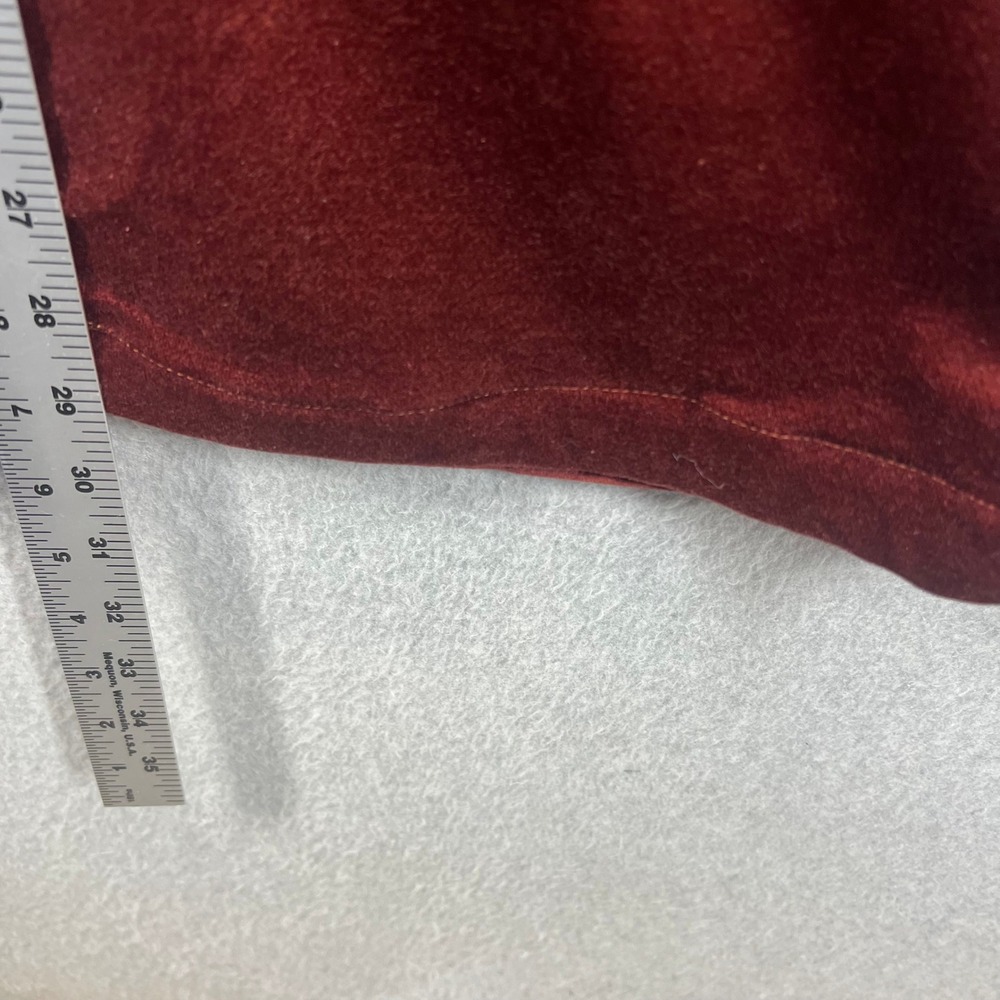 Pilcro Velvet Flare Pants Women 27 Burgundy Red High Rise Wide Leg Boho EUC - Picture 8 of 9